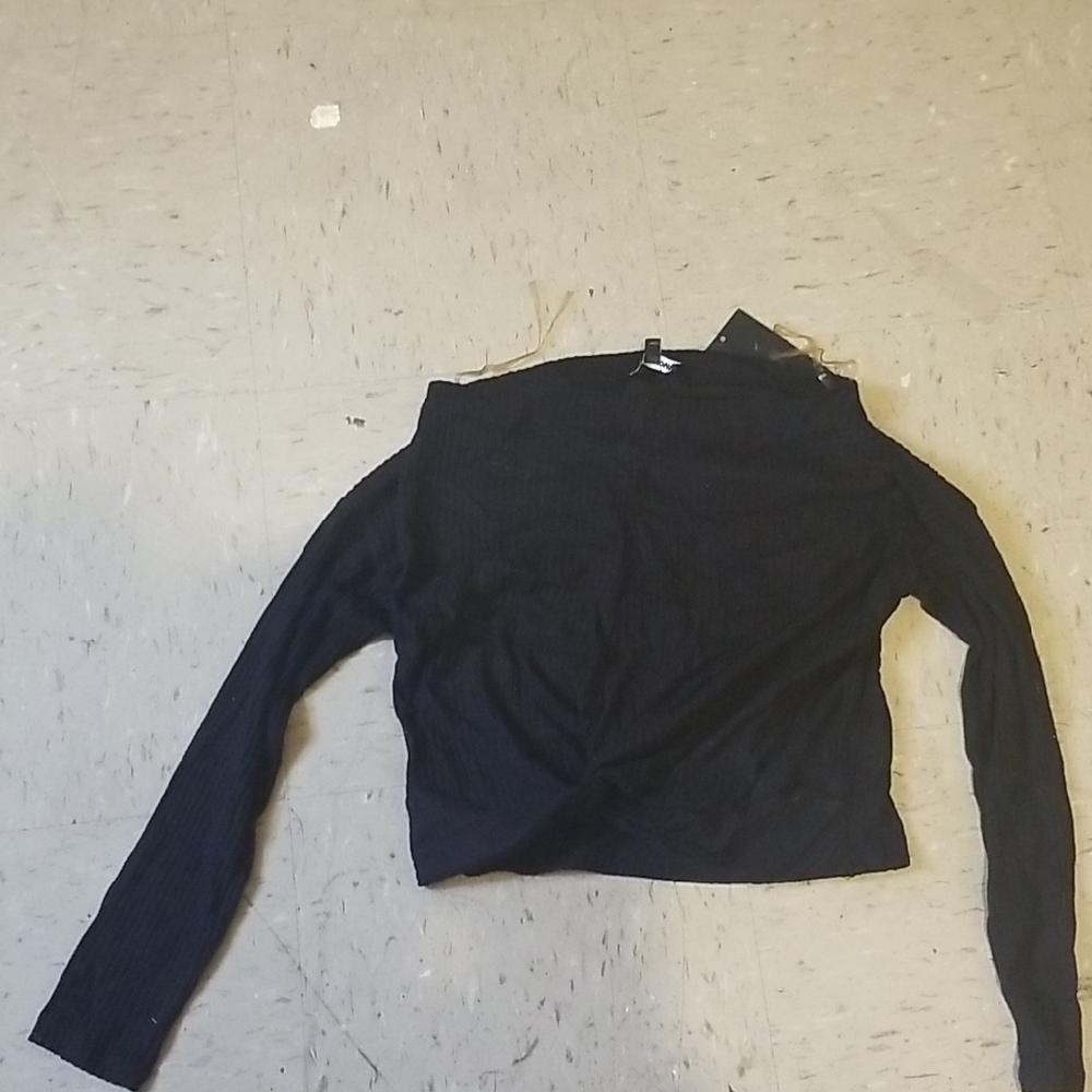 Chic Black Long Sleeve Women's Top